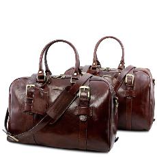 Leather Travel Set Brown - Tuscany Leather -