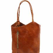Leather Convertible Bag for Woman - Tuscany Leather - 