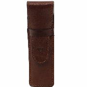 Leather Pen Holder Dark Brown -Tuscany Leather-