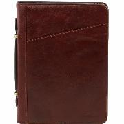 Leather Document Case Brown Claudio -Tuscany Leather-