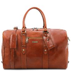 Leather Travel Bag with Front Pocket - Tuscany Leather -