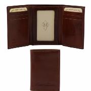 Leather Credit Card Holder for Men Brown -Tuscany Leather -