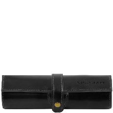 Leather Pen Holder Black  -Tuscany Leather -