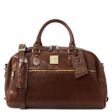 Travel Leather Bag Brown -Tuscany Leather-