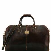 Leather Garment Travel Bag Matt Dark Brown  -Tuscany Leather -