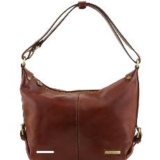 Soft Leather Shoulder Bag for Women Brown - Tuscany Leather  -