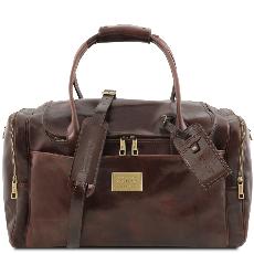 Travel Leather bag With Side Pockets - Tuscany Leather -