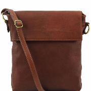 Leather Shoulder Bag for Men Morgan Brown - Tuscany Leather –
