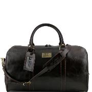Travel Leather Duffle Bag with Rear Pocket - Tuscany Leather - 