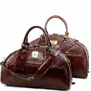 Leather Travel Set for Men or Women Brown- Tuscany Leather -