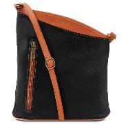 Leather Cross Body Bag for Women Black - Tuscany Leather -